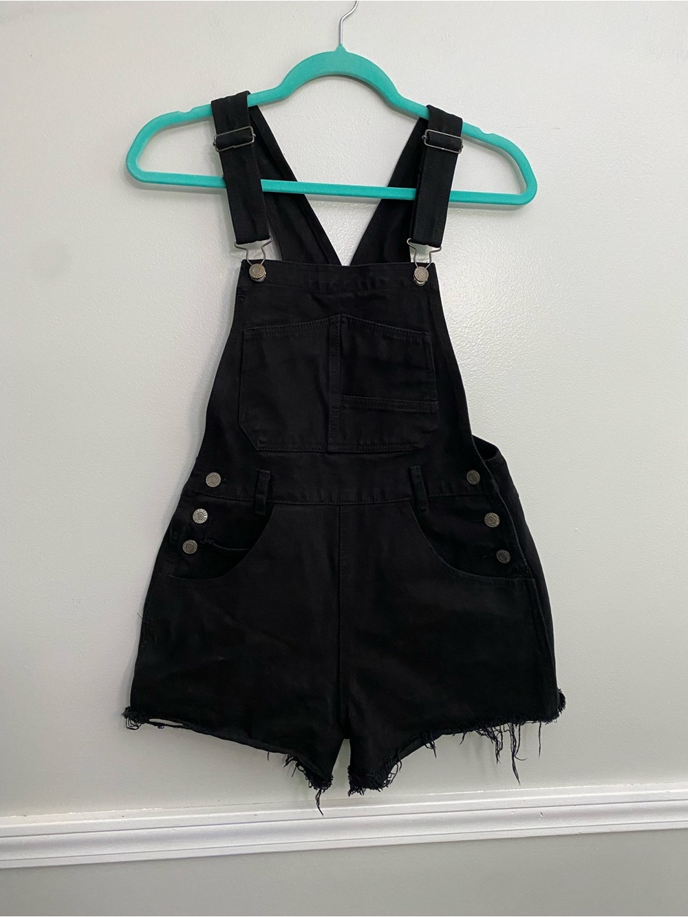 J Galt Black Denim Overall Shorts - Women’s S